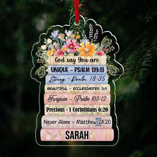 God Say You Are Personalized Book Acrylic Ornament, Custom Name