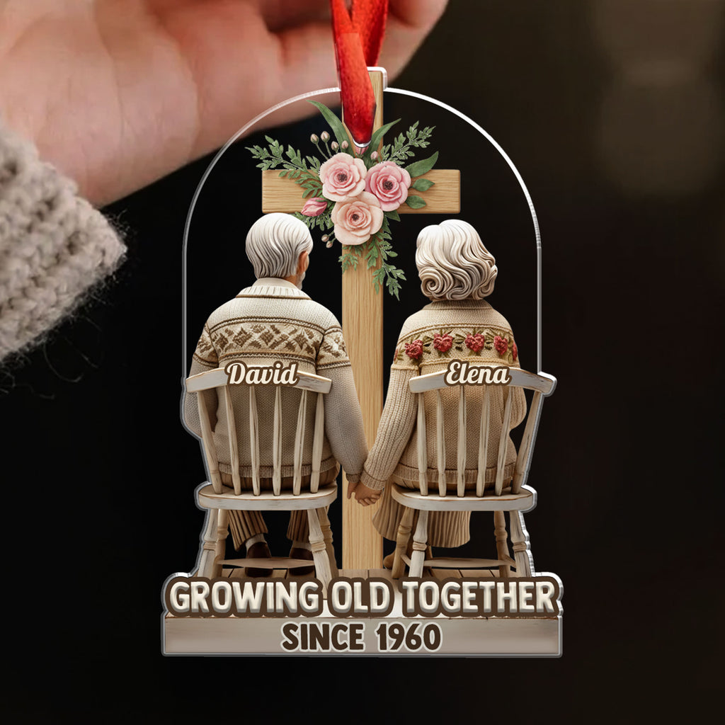 Growing Old Together Couple Personalized Acrylic Ornament