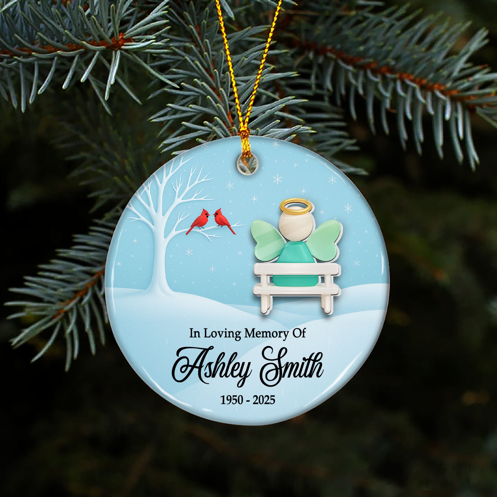 3D Seaglass Effect I'm Always With You Personalized Ceramic Ornament, Custom Loved Ones Name