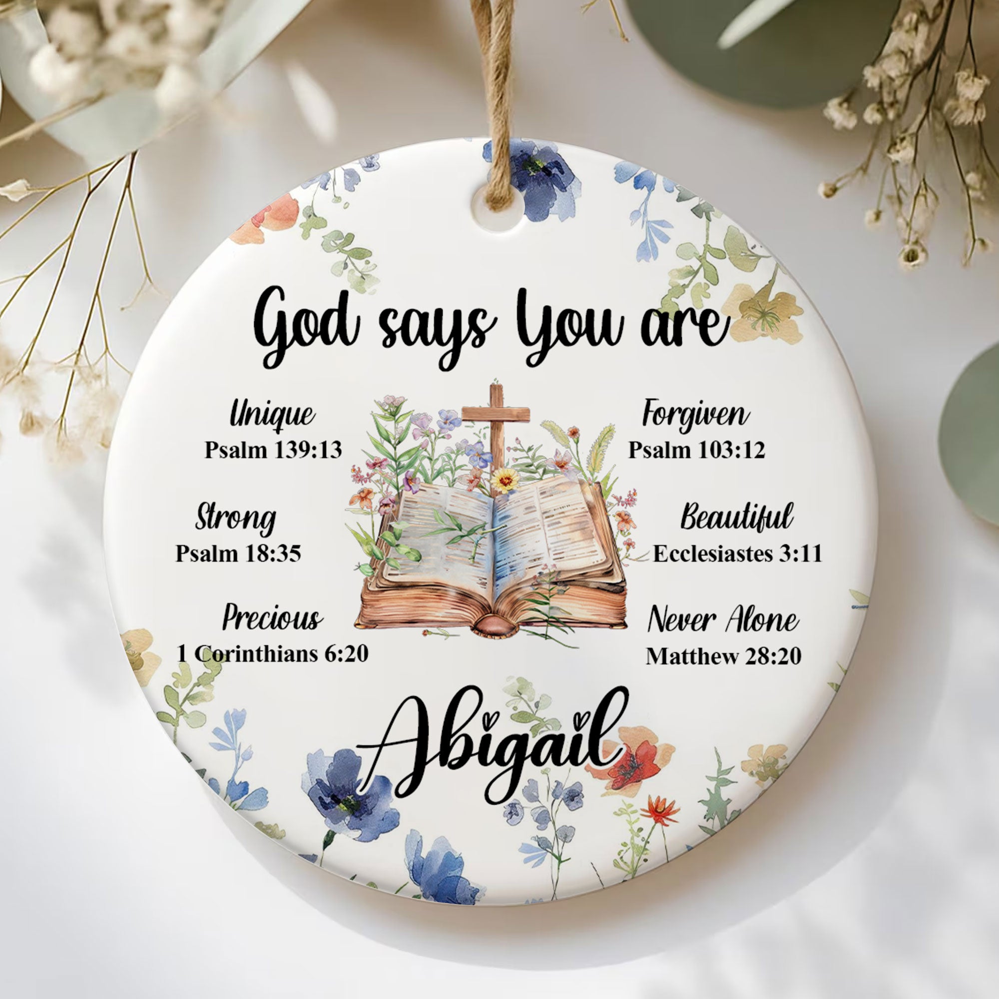 God Says You Are Personalized Ceramic Ornament, Custom Name