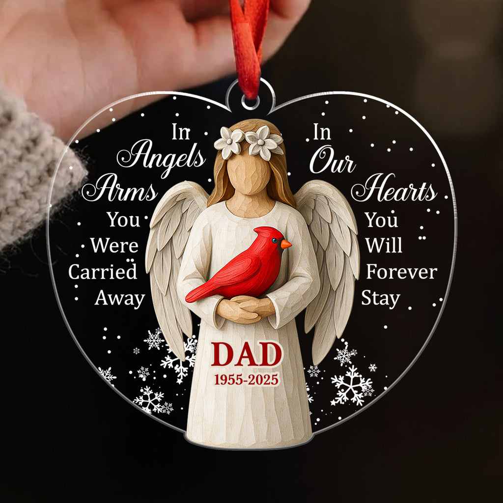 Forever Stay In Our Hearts Personalized Acrylic Ornament, Custom Name and Number