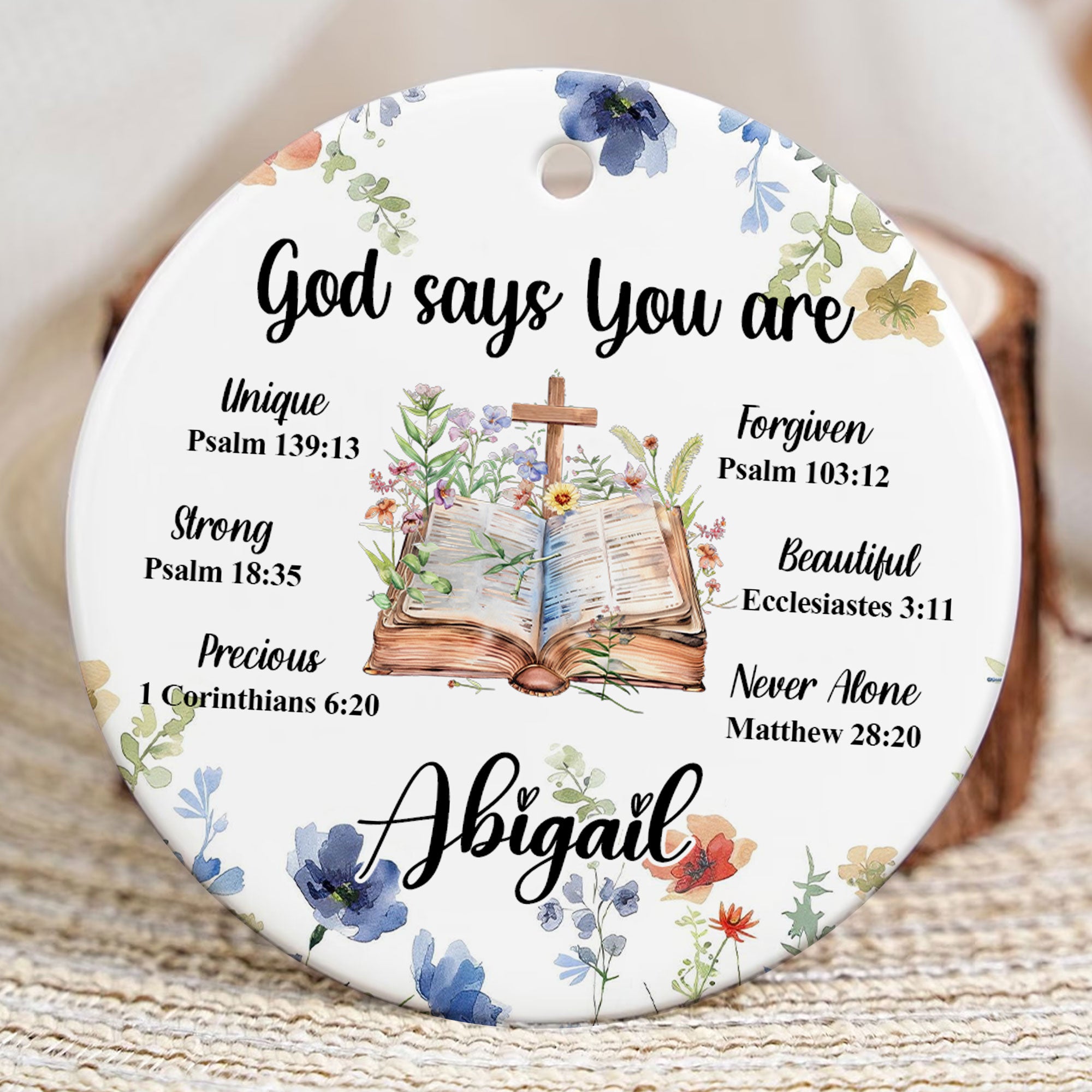 God Says You Are Personalized Ceramic Ornament, Custom Name