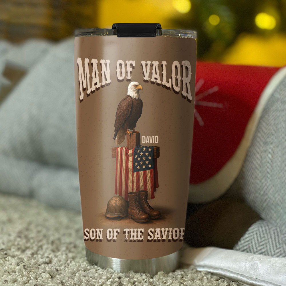 Son Of The Savior Personalized Stainless Steel Tumbler, Custom Name