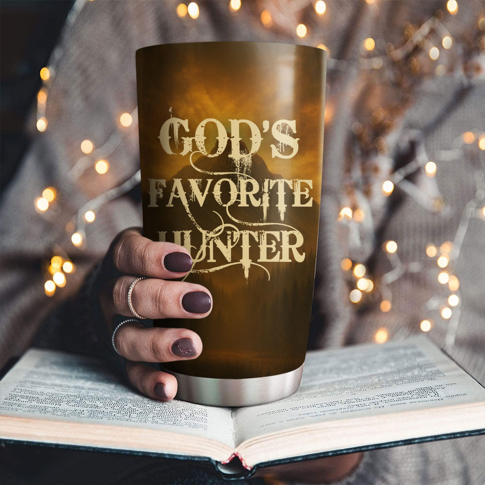 God's Favorite Hunter Personalized Stainless Steel Tumbler, Custom Hunter Name
