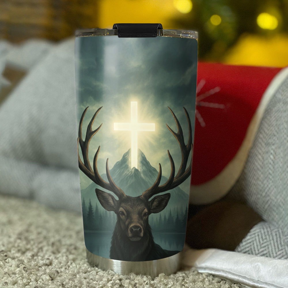 The Blessings Of Faith Last Forever Personalized Stainless Steel Tumbler, Custom Hunter Name