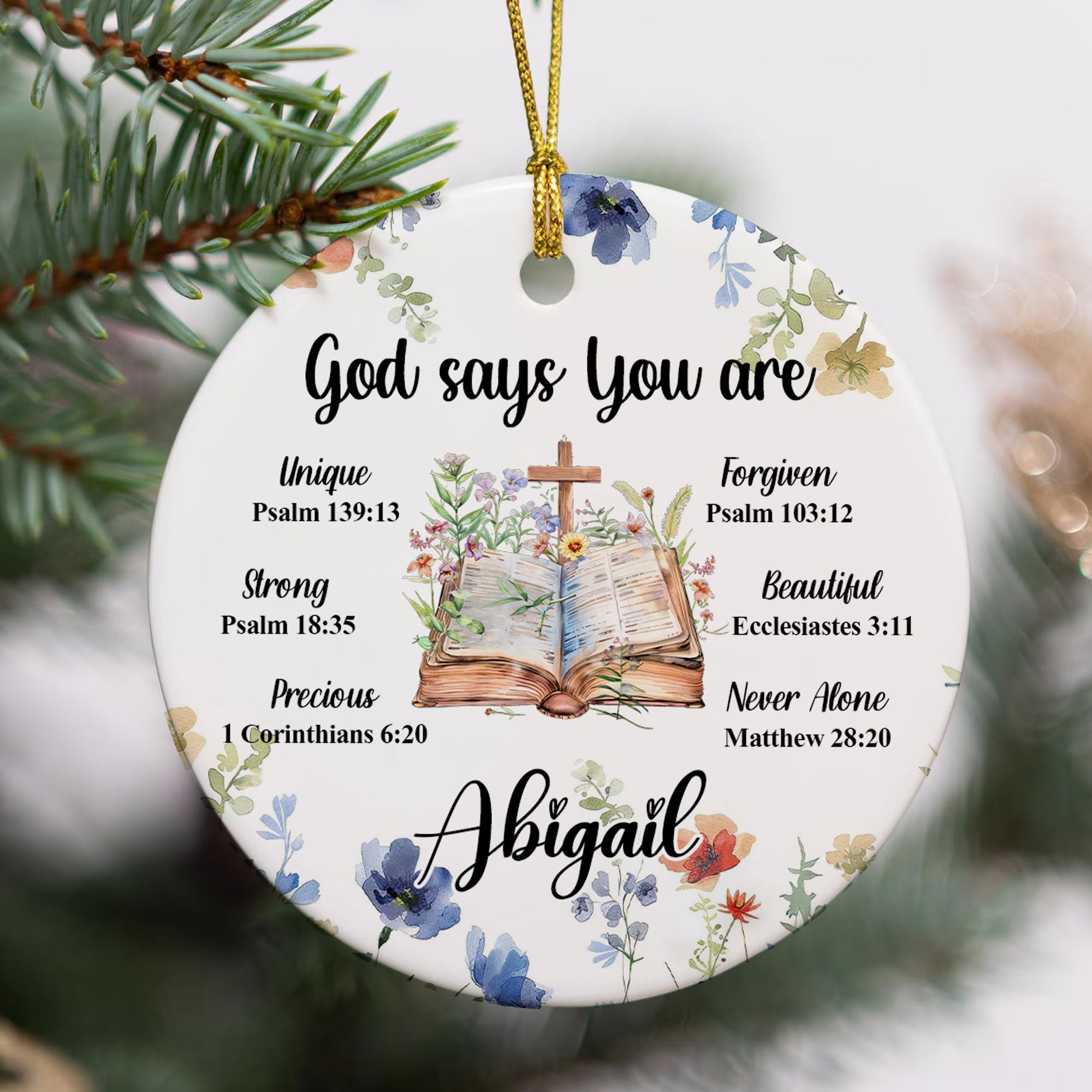 God Says You Are Personalized Ceramic Ornament, Custom Name