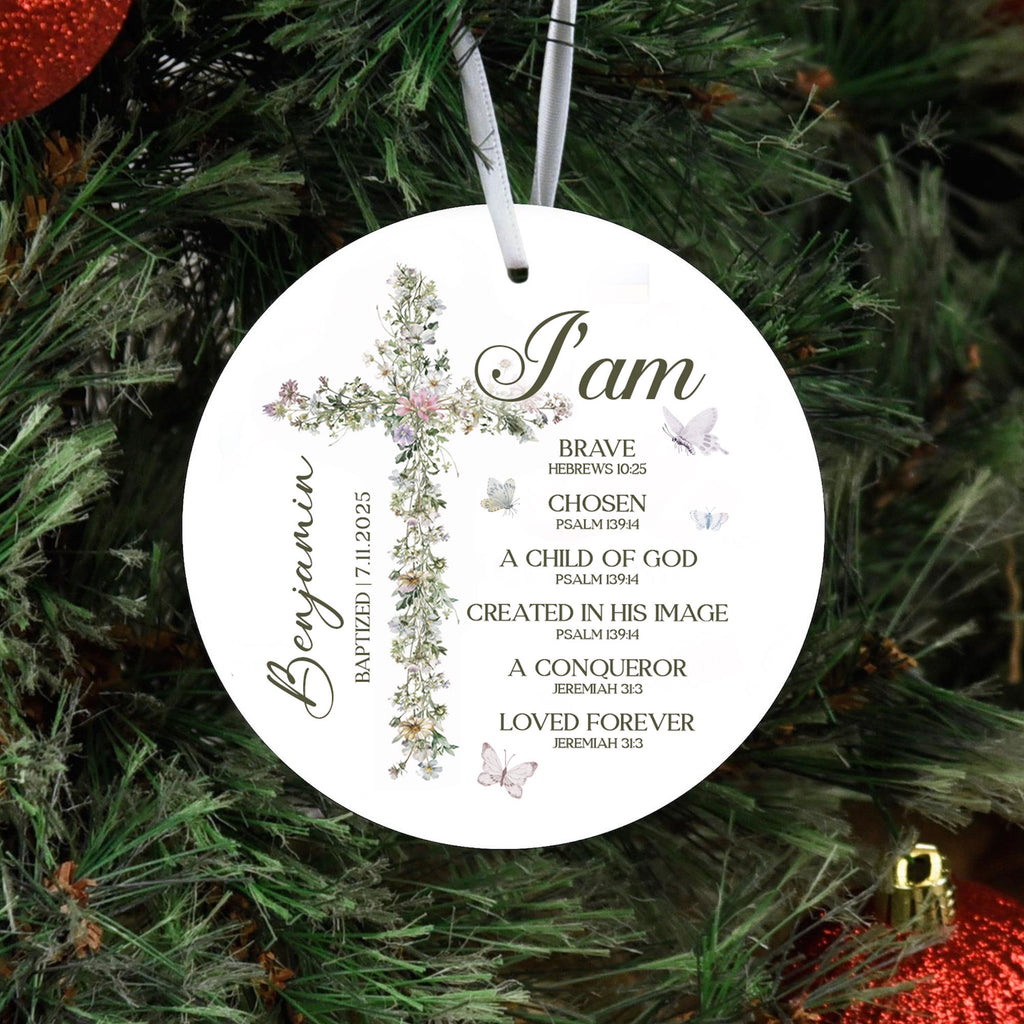 I Am A Child Of God Personalized Ceramic Ornament, Custom Name