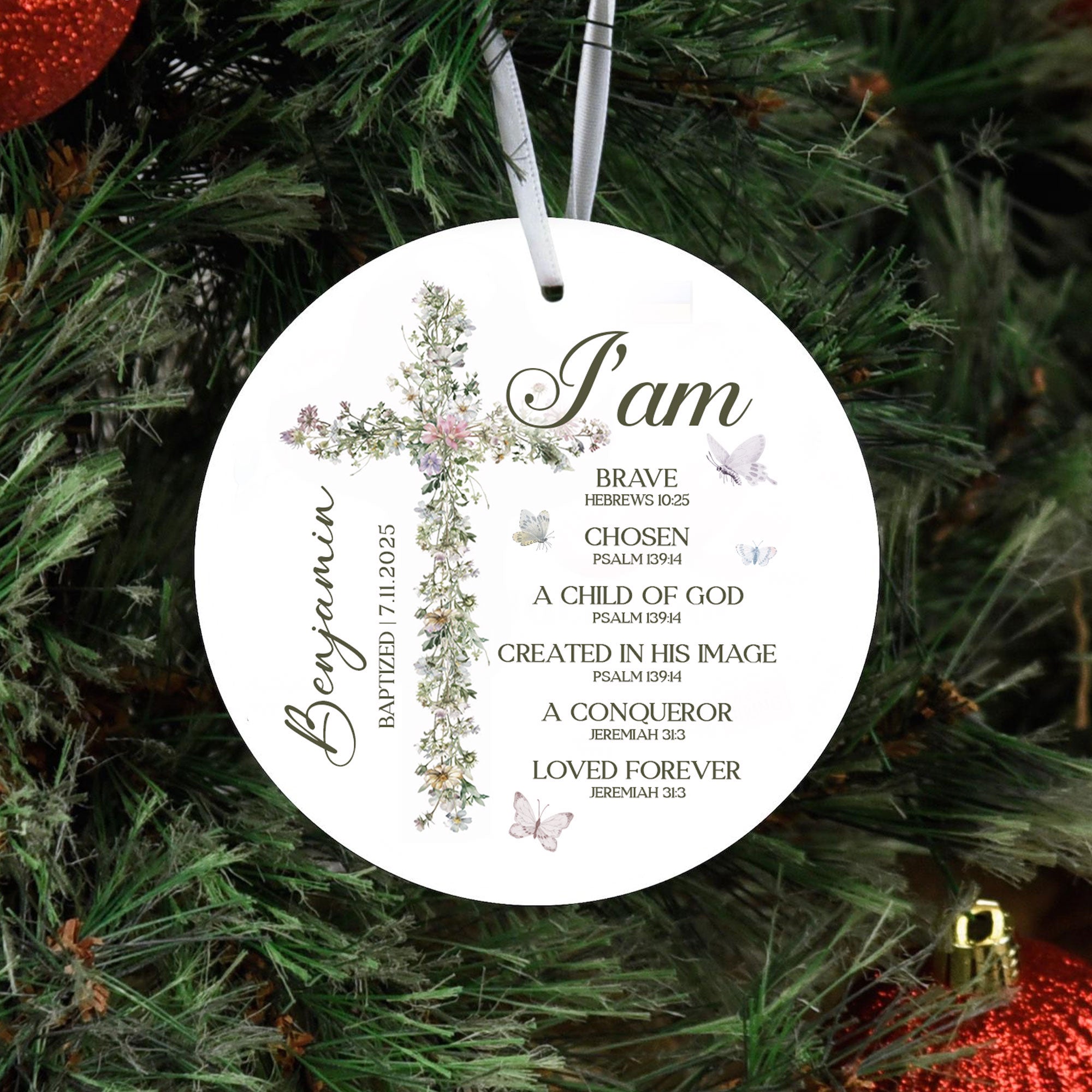 I Am A Child Of God Personalized Ceramic Ornament, Custom Name