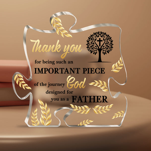 Thank You For Being Such An Important Piece Of The Journey Personalized Puzzle Acrylic Block, Custom Name