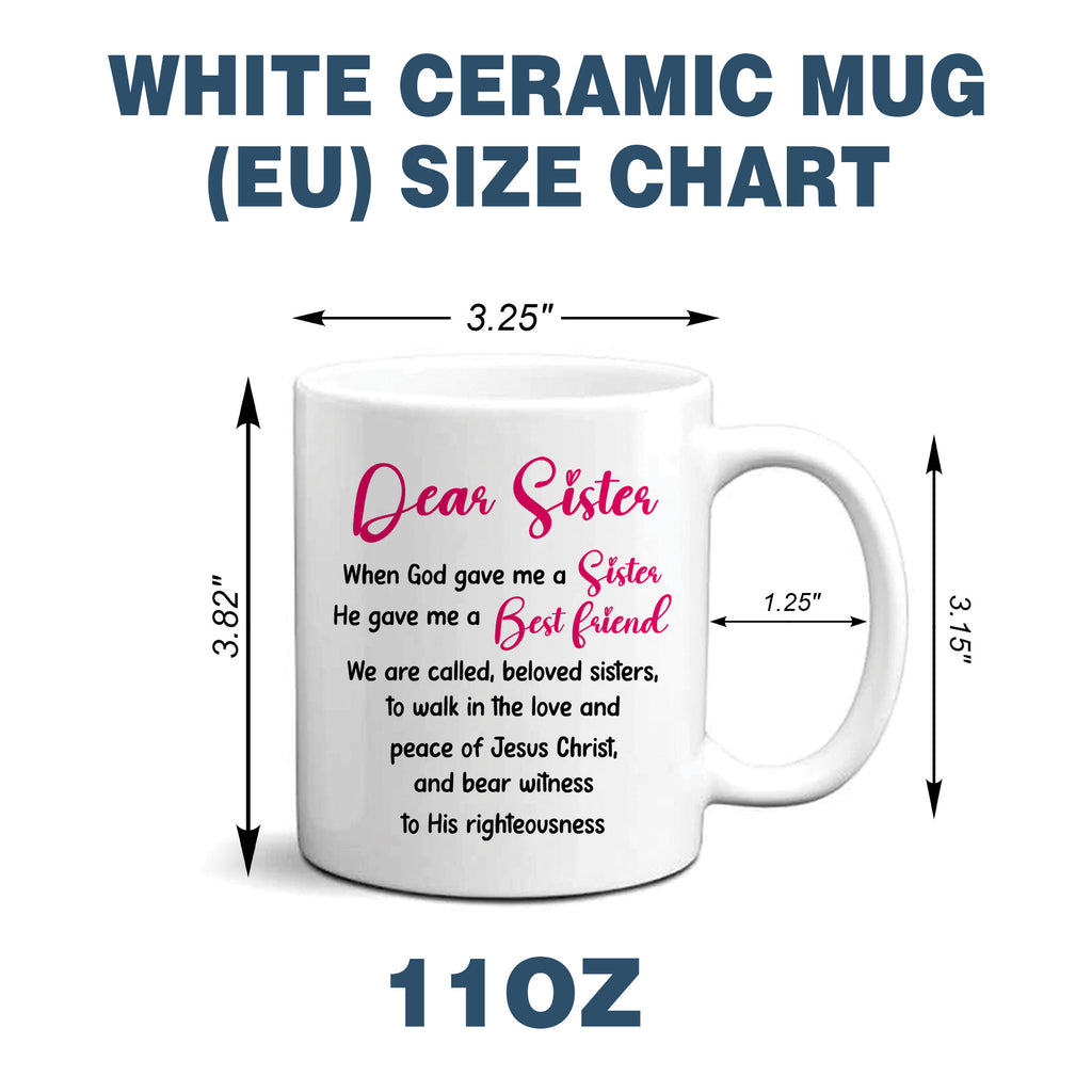 A Sister Is A Best Friend For Life Personalized White Mug, Custom Name and Birth Month Flowers