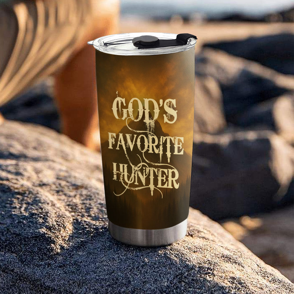 God's Favorite Hunter Personalized Stainless Steel Tumbler, Custom Hunter Name