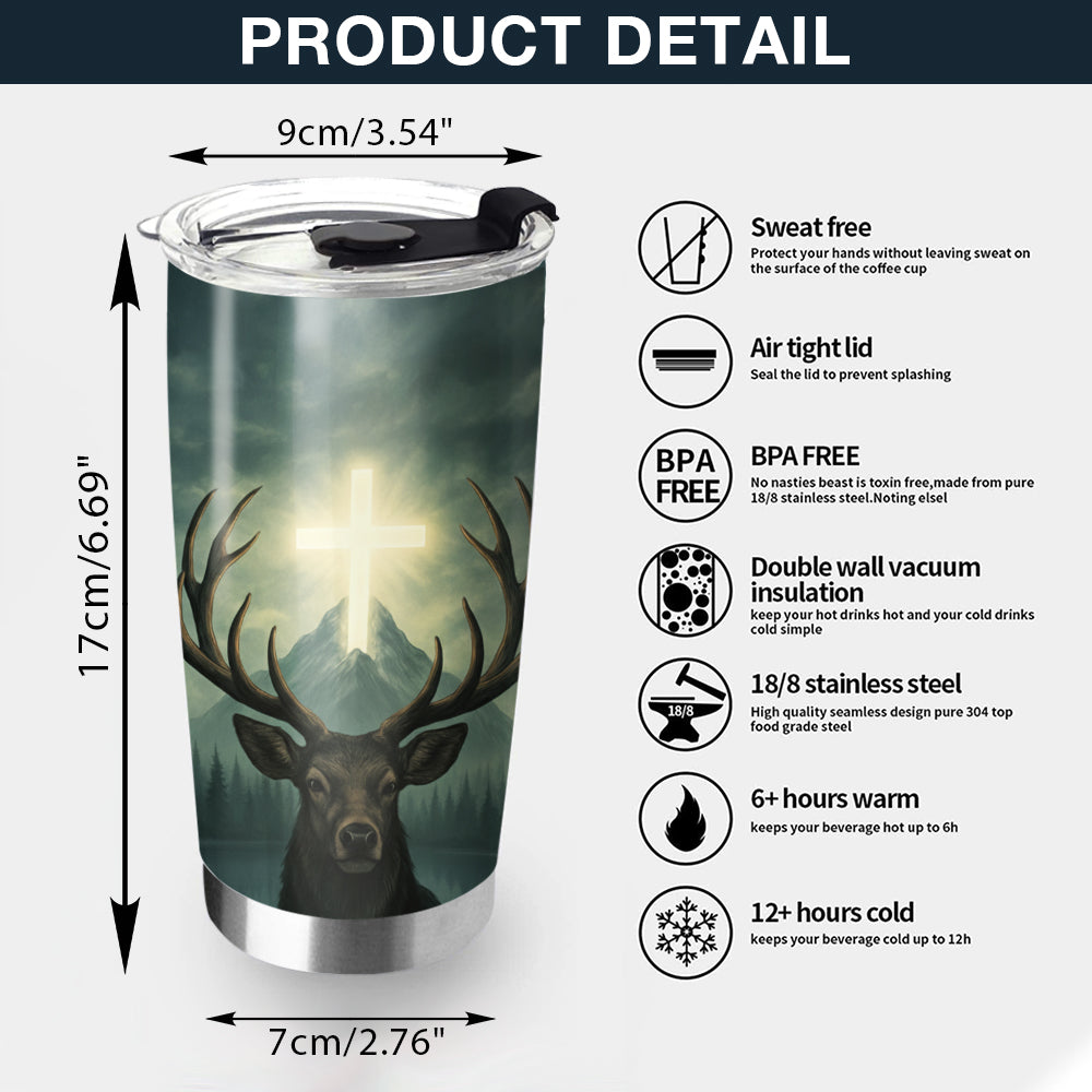 The Blessings Of Faith Last Forever Personalized Stainless Steel Tumbler, Custom Hunter Name