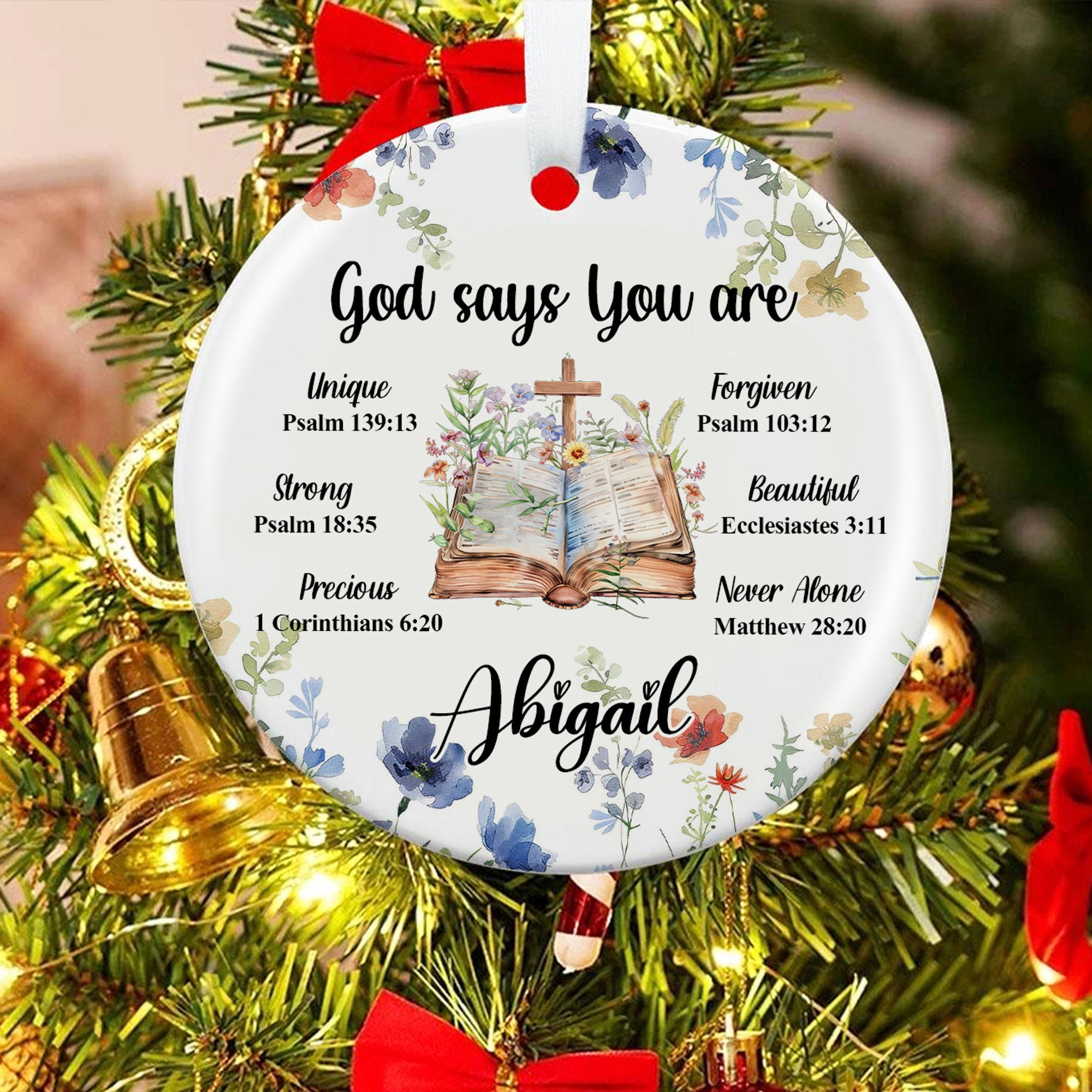 God Says You Are Personalized Ceramic Ornament, Custom Name